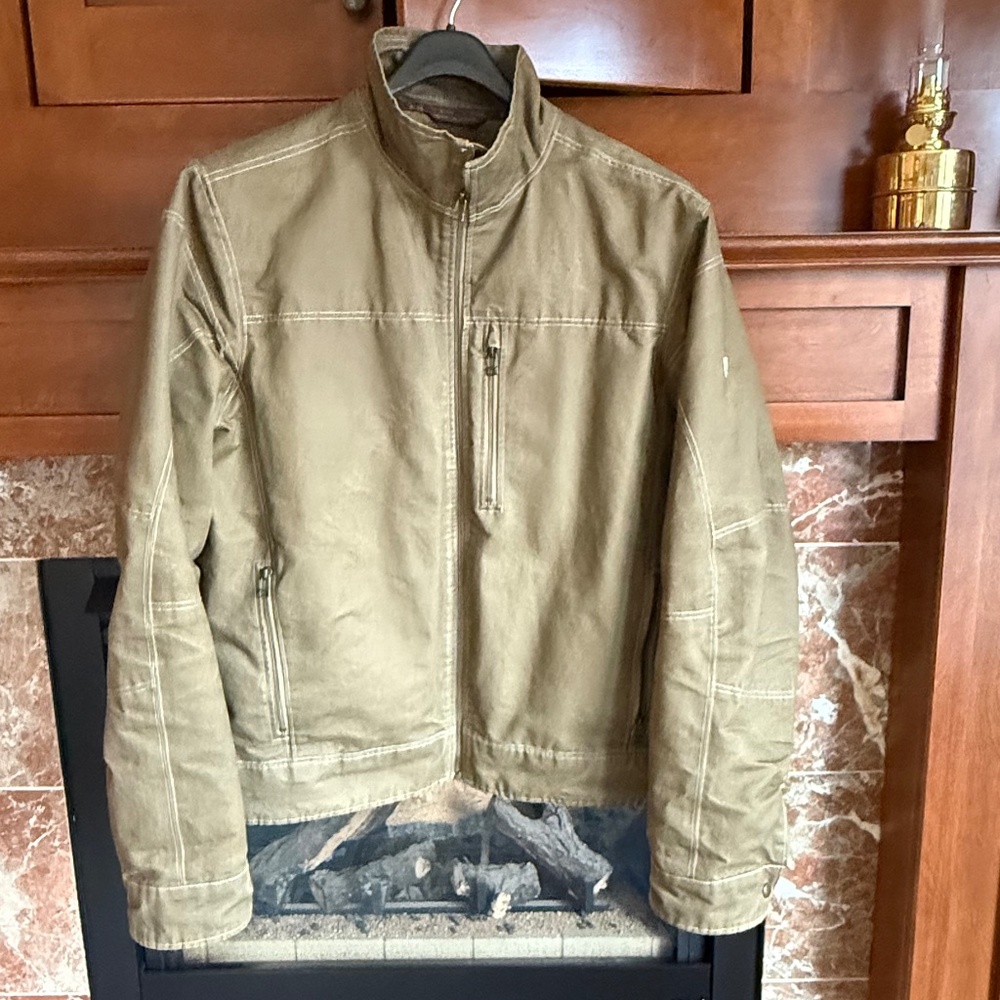 KÜHL Burr™ Men’s XL Khaki Jacket – Rugged Canvas – Fleece Lined – Outdoor